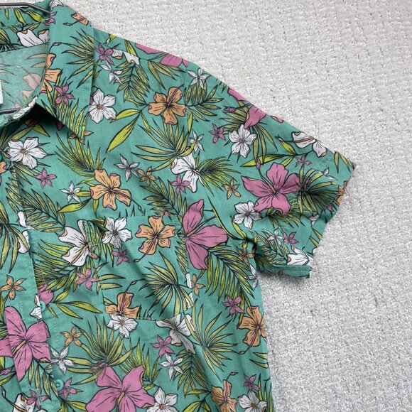 Maui & Sons Hawaiian Button Down Short Sleeve Men's Shirt Small Palm Tree Design - Picture 4 of 15